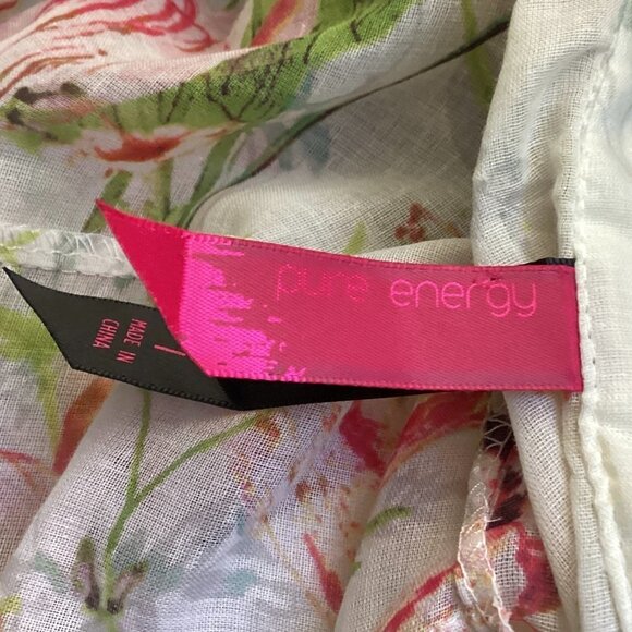 Pure Energy Button-Down Blouse Cotton Floral Print Plus Sz 1 # 66M - Picture 7 of 9